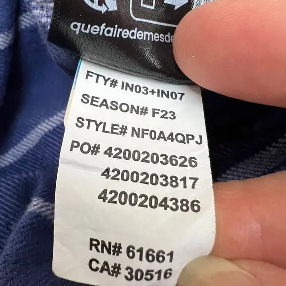 The North Face Men Arroyo Flannel Shirt XL Cotton Blue Stripe Heavy Duty Button - Picture 6 of 10